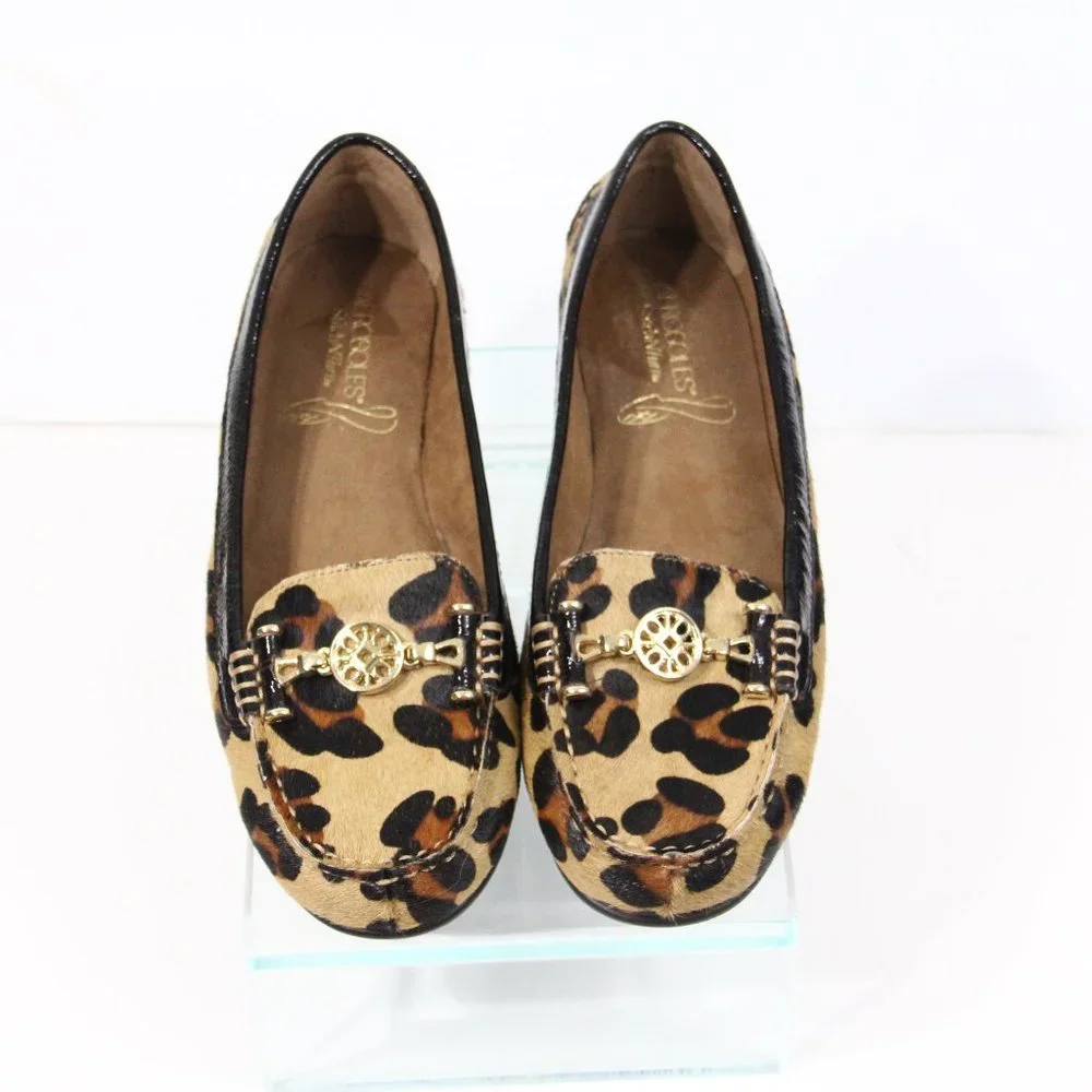 Aerosoles Leopard Print Loafers 9.5 NEW Women Slip on Flat animal Moccasins